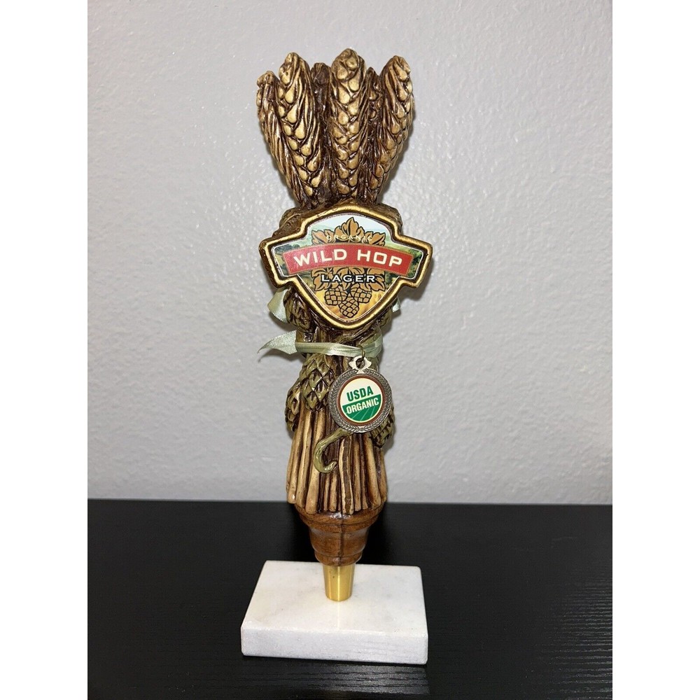 ORGANIC WILD HOP LAGER  BEER TAP HANDLE USDA 12” Adult Unisex Brown